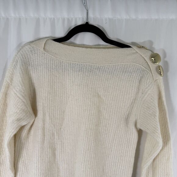 Antonio Melani Wool Alpaca Sweater Women's XS Off White Button Long Sleeve - Picture 2 of 11